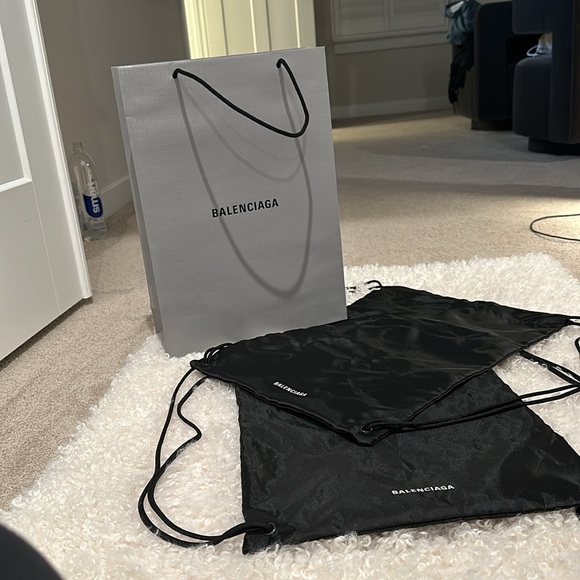 Balenciaga Draw String Bag Black/Backpack Dust Cover/Storage/Tote - Picture 2 of 5